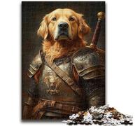 1000 Pieces Jigsaw Puzzle for Adults& Teens Golden Retriever Knight Puzzles for Teenagers,Vibrant And Unique Design Relaxing & Challenging Puzzle Experience (75x50cm)