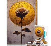 1000 Pieces Jigsaw Puzzle For Adults Teens Golden Rose 1000 Piece Puzzle,Educational Games Home Decoration Suitable for Desktop Decoration 50x75cm