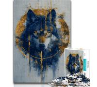 1000 Pieces Jigsaw Puzzle for Adults& Teens Golden Wolf,Educational Games Home Decoration Is Ideal As A Gift for The Whole Family (38x26cm)