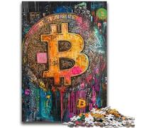 1000 Pieces Jigsaw Puzzle for Adults& Teens Graffiti Bitcoin Learning Educational Toy for Is Ideal As A Gift for The Whole Family 50x75cm