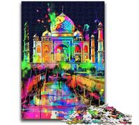 1000 Pieces Jigsaw Puzzle For Adults Teens Graffiti Taj Mahal for Age 14+ Intellectual Game Christmas Birthday Gifts 26x38cm