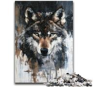 1000 Pieces Jigsaw Puzzle for Adults& Teens Gray Wolf Family Fun Games Gifts for Friends And Family for Age 14+ 50x75cm