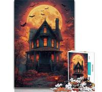1000 Pieces Jigsaw Puzzle For Adults Teens Halloween Castle,Decompressing Intellectual Educational Toy Is Ideal As Gifts for The Whole Family 75x50cm