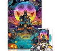 1000 Pieces Jigsaw Puzzle for Adults& Teens Halloween Castle,Toys Educational Games Stress Relieving Unique Birthday And Gifts (38x26cm)