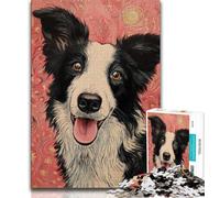 1000 Pieces Jigsaw Puzzle For Adults Teens Happy Border Collie Jigsaw,Challenging Game Toys Wall Decoration Unique Birthday And Xmas Gifts (size 38x26cm)