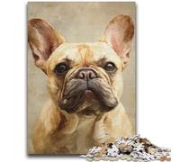 1000 Pieces Jigsaw Puzzle for Adults& Teens Happy Bulldog for Educational Game Challenge Toy Unique Home Decor And Gifts 50x75cm