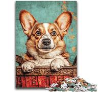 1000 Pieces Jigsaw Puzzle For Adults Teens Happy Corgi Challenging To Complete But Fun And Humorous Educational Game for Birthday 26x38cm