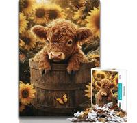 1000 Pieces Jigsaw Puzzle for Adults& Teens Highland Cow,Challenging To Complete But Fun And Humorous Unique Birthday And Gifts (38x26cm)
