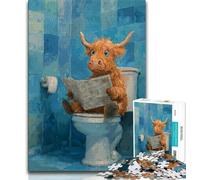 1000 Pieces Jigsaw Puzzle For Adults Teens Highland Cow,Decompressing Intellectual Educational Toy Is Ideal As Gifts for The Whole Family (38x26cm)