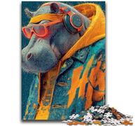 1000 Pieces Jigsaw Puzzle for Adults& Teens Hippo Challenging Game And Family Play A Work of Art for Age 14 50X75CM