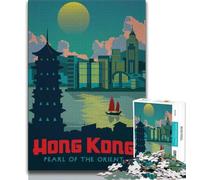 1000 Pieces Jigsaw Puzzle for Adults& Teens Hong Kong,Educational Games Home Decoration Educational Game for Birthday,Chrismas (38x26cm)