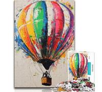 1000 Pieces Jigsaw Puzzle For Adults Teens Hot Air Balloon Oil Painting Puzzles for Teenagers,Stress Reliever Staycation Kill Time Enhance Love between Couples 26x38cm