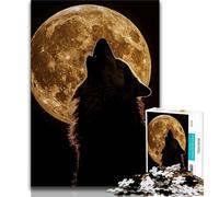 1000 Pieces Jigsaw Puzzle for Adults& Teens Howling Wolf 1000 Pieces for Adults,Fun Games Wall Decoration Unique Birthday And Xmas Gifts (size 75x50cm)