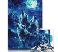 1000 Pieces Jigsaw Puzzle for Adults& Teens Howling Wolves on The Mountain Teenager Puzzles,Educational Games Home Decoration Suitable for Desktop Decoration (size 38x26cm)