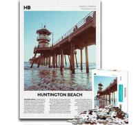 1000 Pieces Jigsaw Puzzle for Adults& Teens Huntington Beach,Learning Educational Toys Family Games Suitable for Desktop Decoration (38x26cm)