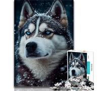 1000 Pieces Jigsaw Puzzle for Adults& Teens Husky Portrait Teenager Jigsaw,Classic Educational Games Beautiful Decoration (size 38x26cm)