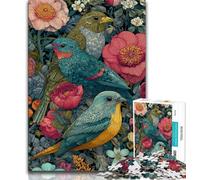 1000 Pieces Jigsaw Puzzle For Adults Teens Illustration of Colorful Birds,Help The Brain Exercise Addictive Toys to Cultivate Patience Wall Decoration (38x26cm)