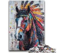 1000 Pieces Jigsaw Puzzle For Adults Teens Indian Horse Educational Games Wall Decoration Unique Birthday And Xmas Gifts 26x38cm