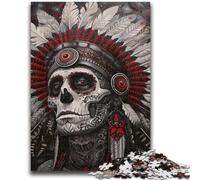 1000 Pieces Jigsaw Puzzle For Adults Teens Indian Skull for Age 14 Years And over Beautiful Design GameBeautiful Design Game Great Gift 50x75cm