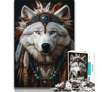 1000 Pieces Jigsaw Puzzle For Adults Teens Indian Wolf Adult Jigsaw,Challenging Game for The Whole for Women, Gifts for Men (size 75x50cm)