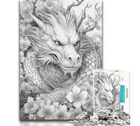1000 Pieces Jigsaw Puzzle For Adults Teens Japanese Dragon Cherry 1000 Pieces for Teenagers,Brain Teaser - Birthday Gift for Men (size 38x26cm)