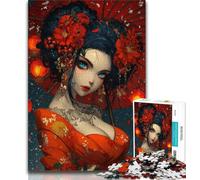1000 Pieces Jigsaw Puzzle For Adults Teens Japanese Geisha Anime,Help The Brain Exercise Addictive Toys to Cultivate Patience Perfect Decoration (75x50cm)