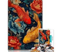 1000 Pieces Jigsaw Puzzle for Adults& Teens Japanese Koi,for Educational Game Challenge Toy Birthday Present,Gifts,Wall Art (75x50cm)