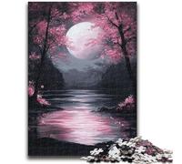 1000 Pieces Jigsaw Puzzle for Adults& Teens Japanese Pink Landscape Adult Jigsaw,Birthday Present, Gifts, Wall Art for Age 14 Years Up (38x26cm)