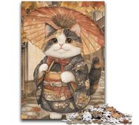 1000 Pieces Jigsaw Puzzle For Adults Teens Japanese Samurai Cat Teenager Puzzles,Educational Toy Funny Family Games Unique Home Decor (50x75cm)