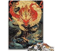 1000 Pieces Jigsaw Puzzle For Adults Teens Japanese Style Dragon Challenging To Complete But Fun And Humorous Educational Game for Birthday 26x38cm