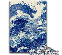 1000 Pieces Jigsaw Puzzle for Adults& Teens Japanese Style Dragon Help The Brain Exercise Addictive Toys to Cultivate Patience Gift For Birthdays 50x75cm