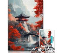 1000 Pieces Jigsaw Puzzle For Adults Teens Japanese Style Landscape,Learning Educational Toys Family Games Unique Birthday And Gifts 38x26cm