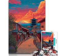 1000 Pieces Jigsaw Puzzle for Adults& Teens Japanese Style Temple 1000 Piece Puzzle,with Matching Poster And Trivia Sheet for Ages 14+ 50x75cm