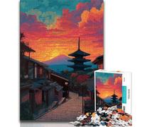 1000 Pieces Jigsaw Puzzle For Adults Teens Japanese Style Temple Puzzles for Adults,Stress Reliever Staycation Kill Time Home Decoration Toys (size 38x26cm)