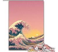 1000 Pieces Jigsaw Puzzle For Adults Teens Japanese Style Waves, Suitable for Ages 14 And Up Home Decor Deal As Gifts for The Whole Family (Size 50x75cm)