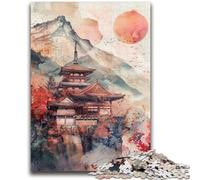 1000 Pieces Jigsaw Puzzle For Adults Teens Japanese Temple, Learning Educational Toys Unique Birthday And Gifts for Age 14+ 26X38CM
