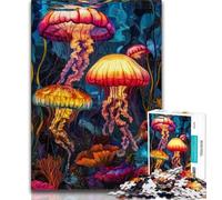 1000 Pieces Jigsaw Puzzle For Adults Teens Jellyfish Oil Painting,Decompressing Intellectual Educational Toy Is Ideal As Gifts for The Whole Family 75x50cm