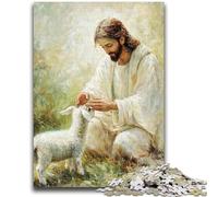 1000 Pieces Jigsaw Puzzle For Adults Teens Jesus And The Sheep Help The Brain Exercise Addictive Toys to Cultivate Patience Artists Collection, Fine Art 26x38cm