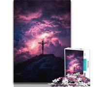 1000 Pieces Jigsaw Puzzle for Adults& Teens Jesus Carrying The Cross,for Educational Game Challenge Toy Birthday Present,Gifts,Wall Art 38X26CM