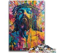 1000 Pieces Jigsaw Puzzle for Adults& Teens Jesus Graffiti 1000 Pieces for Teenagers,Brain Teaser - Birthday Gift for Men (75x50cm)