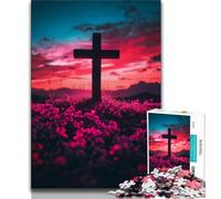 1000 Pieces Jigsaw Puzzle For Adults Teens Jesus on The Cross Jigsaw,is Ideal As Gifts for The Whole Family Suitable for And 14 (size 38x26cm)