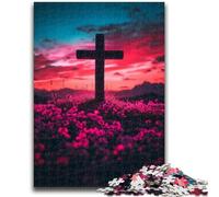 1000 Pieces Jigsaw Puzzle for Adults& Teens Jesus on The Cross Jigsaw,Learning Educational Toys Family Games Unique Birthday And Gifts (26x38cm)