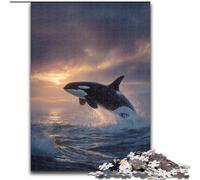 1000 Pieces Jigsaw Puzzle For Adults Teens Jumping Blue Whale, Learning Educational for Is Ideal As A Gift for The Whole Family (Size 26x38cm)