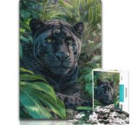 1000 Pieces Jigsaw Puzzle for Adults& Teens Jungle Black Leopard Adult Jigsaw,Educational Toys & Games for Adults And Teenagers 26x38cm