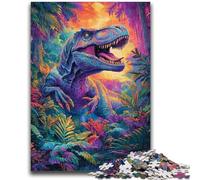 1000 Pieces Jigsaw Puzzle For Adults Teens Jungle Dinosaur 1000 Pieces for Adults,Staycation Kill Time with Matching Poster And Trivia Sheet (50x75cm)
