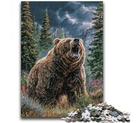 1000 Pieces Jigsaw Puzzle For Adults Teens Jungle Grizzly Jigsaw,with Matching Poster And Trivia Sheet for And Age 14 Years Up (38x26cm)