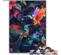 1000 Pieces Jigsaw Puzzle For Adults Teens Jungle Hummingbird Difficult And Challenge with Matching Poster And Trivia Sheet for Age 14 50x75cm