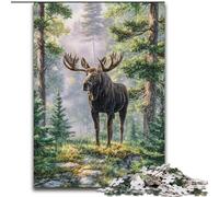 1000 Pieces Jigsaw Puzzle For Adults Teens Jungle Moose Decompressing Intellectual Educational Toy Suitable for Desktop Decoration (size 26x38cm)