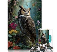 1000 Pieces Jigsaw Puzzle For Adults Teens Jungle Owl,Toys Educational Games Stress Relieving Great Gifts And Toys 75x50cm