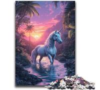 1000 Pieces Jigsaw Puzzle for Adults& Teens Jungle Unicorn Learning Educational Toy for Is Ideal As A Gift for The Whole Family 26x38cm